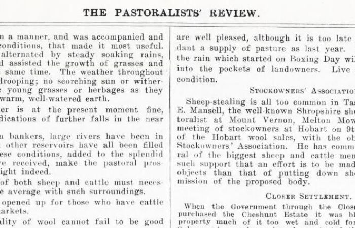 The Pastoralists Review 15 January 1908