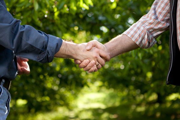 Business shake hands farmer agree hands